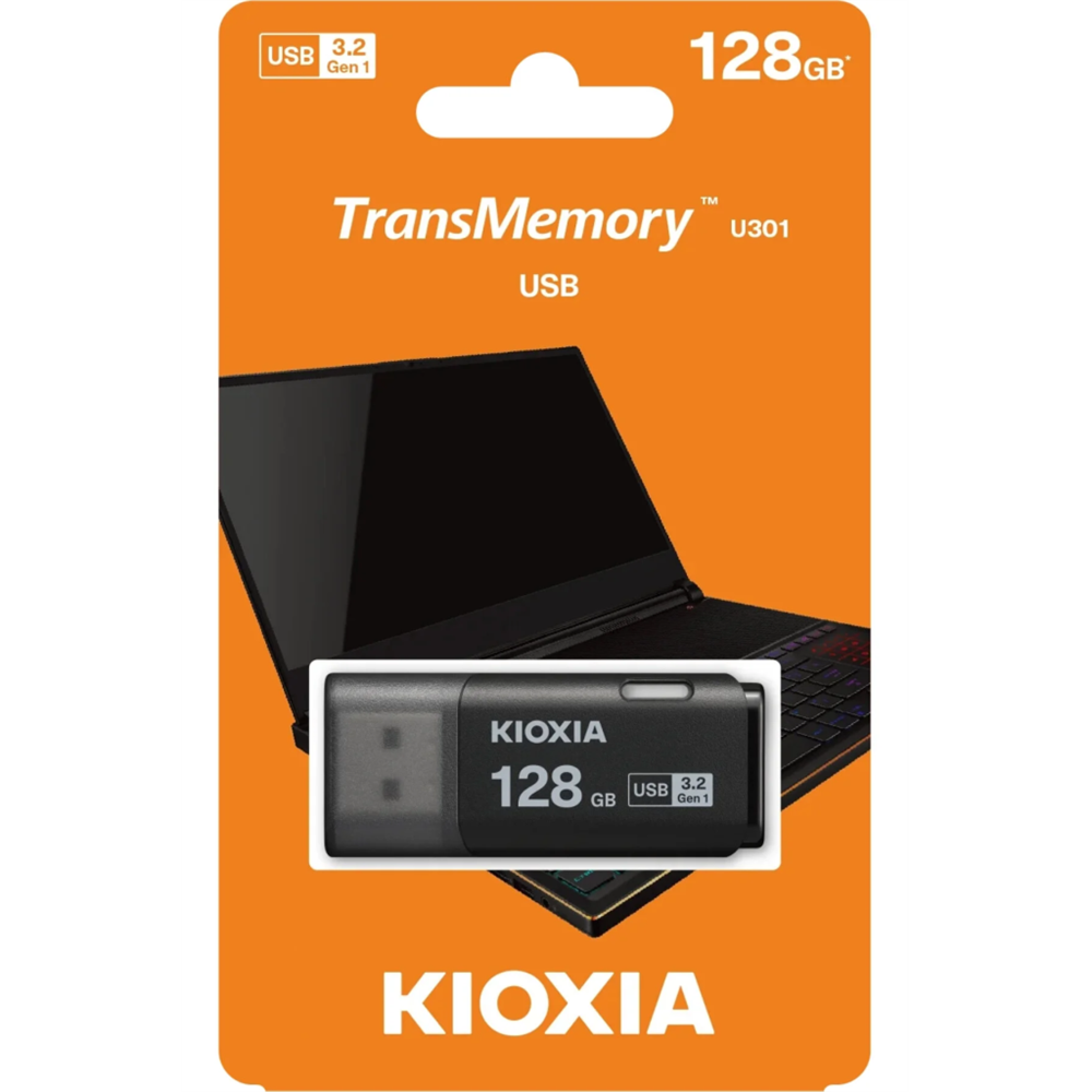 KIOXIA U301K 128GB USB 3.2 Gen1 TransMemory Flash Disk (Siyah)