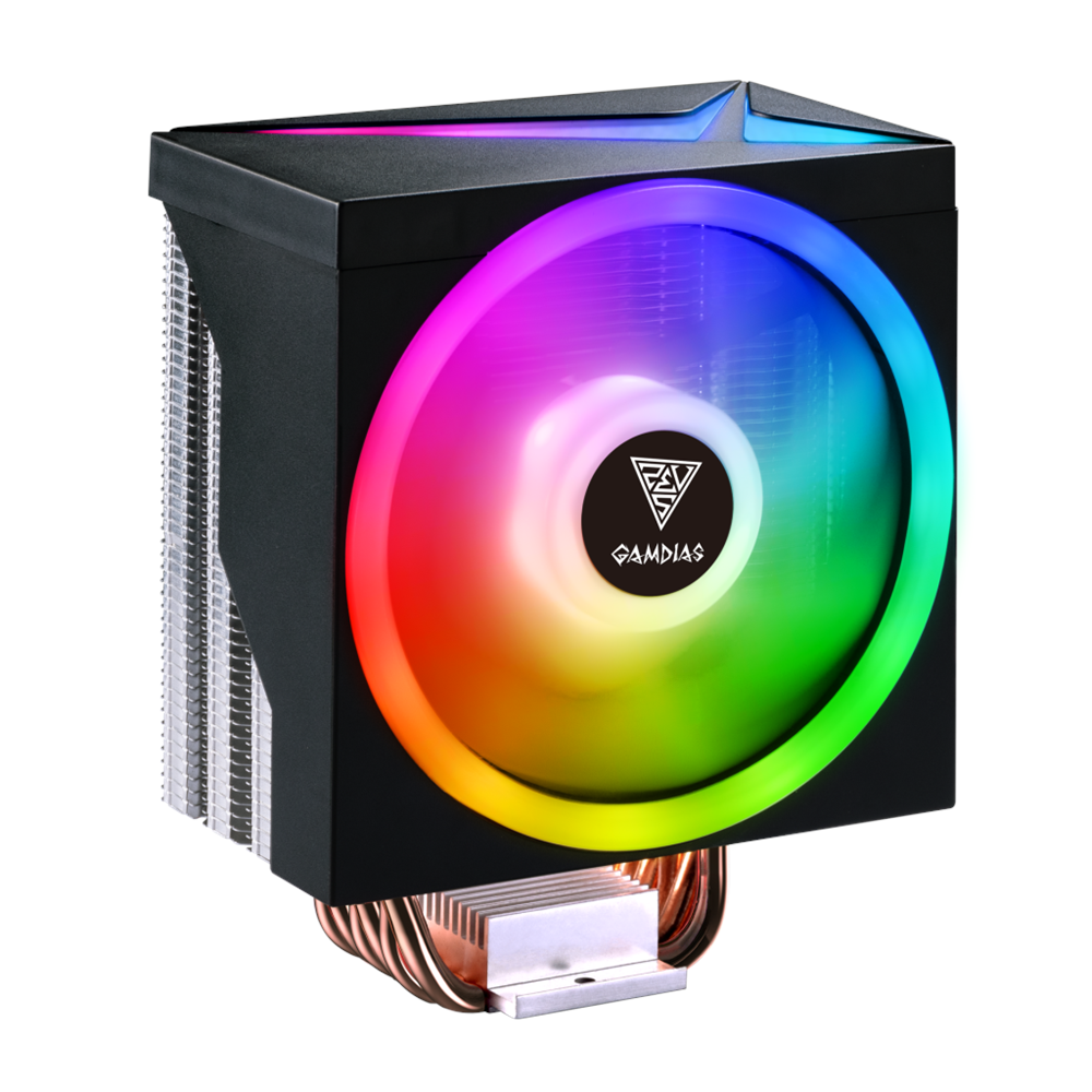 GAMDIAS BOREAS M1-610, LED Lights, 120mm, CPU  Kule Tipi Hava Soğutma, Doğrudan Temas Teknolojisine Sahip 6 adet Gelişmiş Bakır Isı Borusu (AMD AM4-AM5 ve INTEL Tüm işlemciler ile uyumlu)