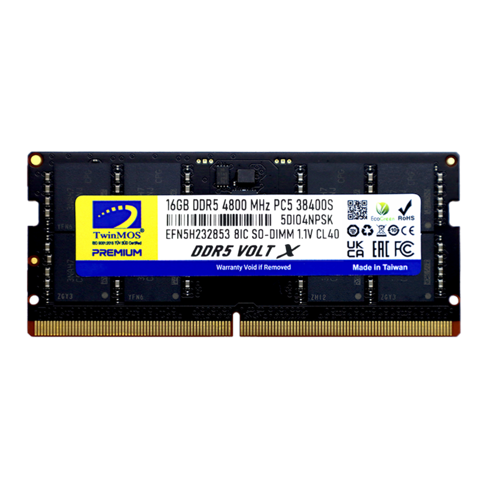 TwinMOS TMD516GB4800S40, 16GB, DDR5, 4800MHz,  CL40, 1.1V Notebook Ram