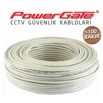 PowerGate CELL2 100mt, 2+1 (2x0,22+0,22) %100 Bakır, CCTV Güvenlik Kablosu