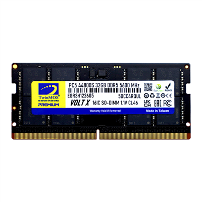 TwinMOS TMD532GB5600S46, 32GB, DDR5, 5600MHz,  CL46, 1.1V Notebook Ram
