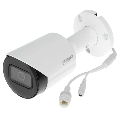 DAHUA IPC-HFW2441S-S-0360B, 4Mpix, 3,6mm Lens, H265+,  30Mt Gece Görüşü, IP67, Dahili Mikrofon, PoE Bullet IP Kamera