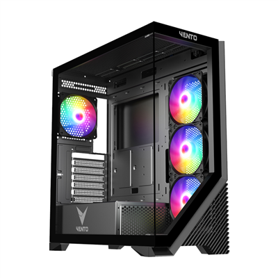 VENTO VG4202FL, 850W, 80 Plus, Siyah, Temperli Cam, RGB, ATX, Akvaryum Tipi, GAMING KASA