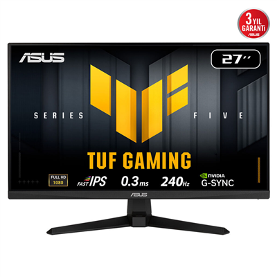 ASUS TUF GAMING VG279QM5A 27" 0.3ms, 240Hz, Full HD, DP, 2xHDMI, Hoparlör, Fast IPS LED, ELMB Sync Premium, GAMING Monitör