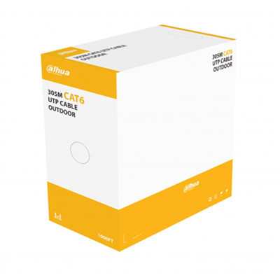 DAHUA DH-PFM920-6UN, CAT6 305m, 24AWG 0.53mm, UTP, %100 Bakır, OutDoor, Polietilen, Kablo, Siyah Renk