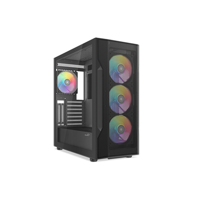 SAMA S40BK Black, H700BK 700W, 80 PLUS, Tempered Glass Panel, Mesh Ön Panel, Type-C, 4x120mm ARGB Fan, ATX, GAMING KASA