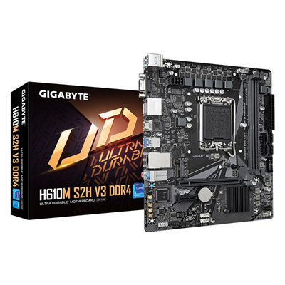 GIGABYTE H610M S2H V3, DDR4, rev1.0, 2xDDR4, M.2, D-SUB, HDMI, DP, 12-13.14.Nesil, LGA1700 Soket, Anakart
