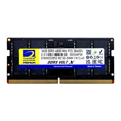 TwinMOS TMD516GB4800S40, 16GB, DDR5, 4800MHz,  CL40, 1.1V Notebook Ram