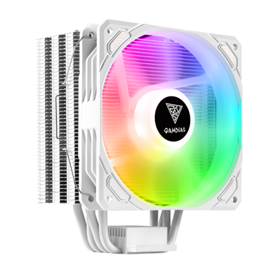 GAMDIAS BOREAS E1-410 WH, White Edition, 120mm, CPU Kule Tipi Hava Soğutma, Doğrudan Temas Teknolojisine Sahip 4 adet Gelişmiş Bakır Isı Borusu (AMD AM4-AM5 ve INTEL Tüm işlemciler ile uyumlu)