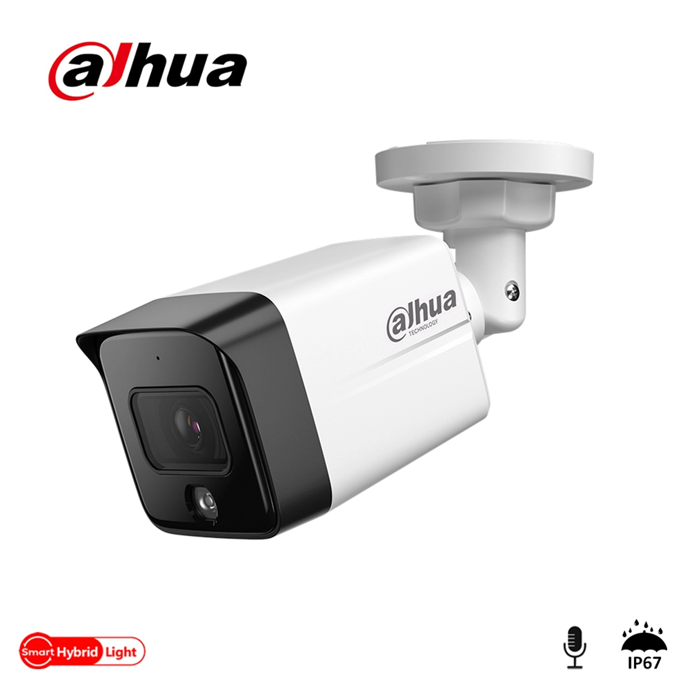 DAHUA IPC-HFW1239TC1-SA-IL-0280B, 2Mpix, 2,8mm  Lens, SD Kart, Smart Dual Light, H265+, 30Mt Gece Görüşü, Dahili Mikrofon, IP67, PoE Bullet IP Kamera