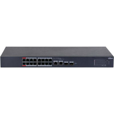 DAHUA CS4218-16ET-240, 16Port, Megabit, PoE 240W, 2 Port SFP Gigabit Combo, Cloud Yönetilebilir, Switch