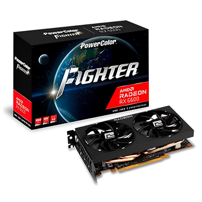 PowerColor AXRX-6600-8GBD6-3DH, Fighter, AMD Radeon RX 6600, 8Gb, GDDR6,128Bit, 1xHDMI, 3xDP, GAMING Ekran Kartı