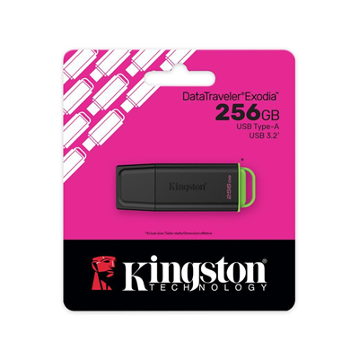 KINGSTON DTXG2/256GB USB 3.2 DataTraveler Exodia Gen 1 Flash Bellek (Siyah-Yeşil)