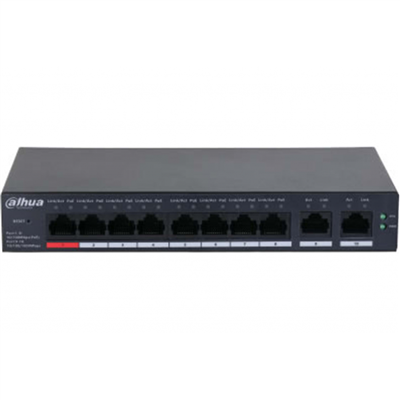 DAHUA CS4010-8GT-110, 8 Port, Gigabit, PoE 110W, 2 Port Uplink, Cloud Yönetilebilir, Switch
